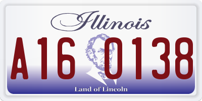 IL license plate A160138