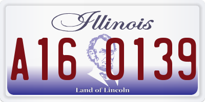 IL license plate A160139
