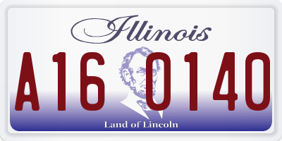 IL license plate A160140