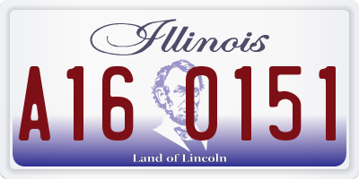 IL license plate A160151
