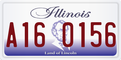 IL license plate A160156