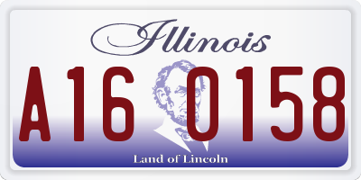 IL license plate A160158