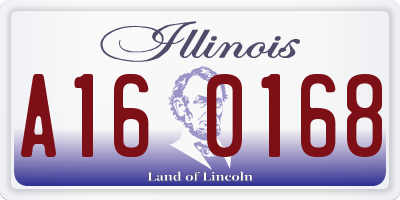 IL license plate A160168