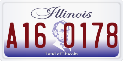 IL license plate A160178