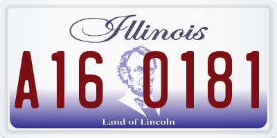 IL license plate A160181