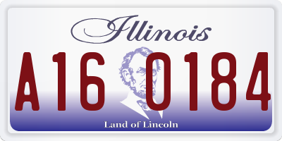 IL license plate A160184