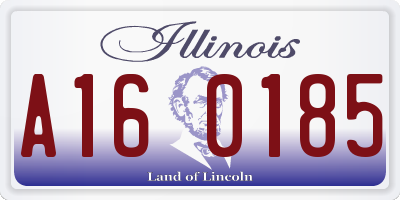 IL license plate A160185