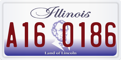 IL license plate A160186