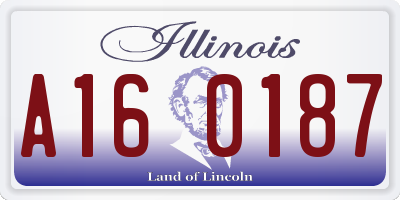 IL license plate A160187