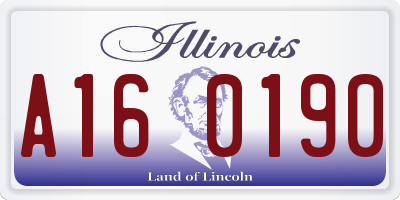 IL license plate A160190