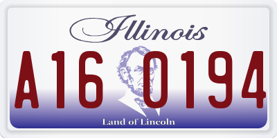 IL license plate A160194