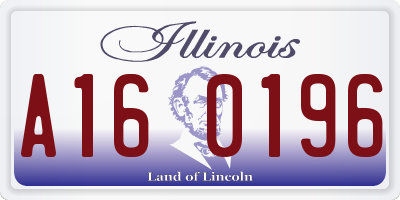IL license plate A160196