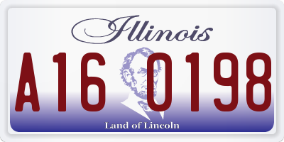 IL license plate A160198