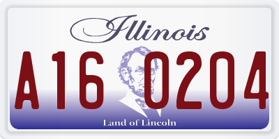 IL license plate A160204