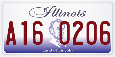 IL license plate A160206
