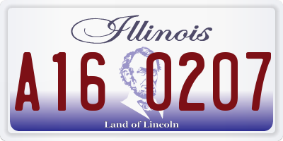 IL license plate A160207
