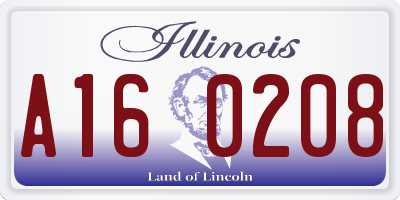 IL license plate A160208