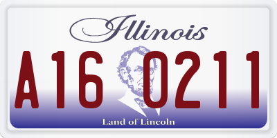 IL license plate A160211