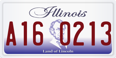 IL license plate A160213