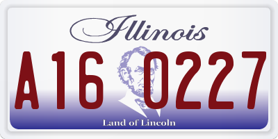 IL license plate A160227