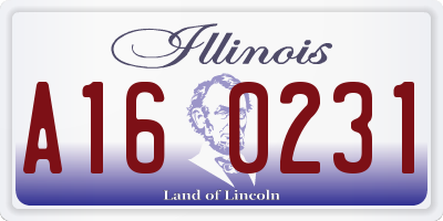 IL license plate A160231