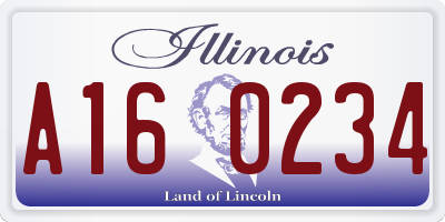 IL license plate A160234