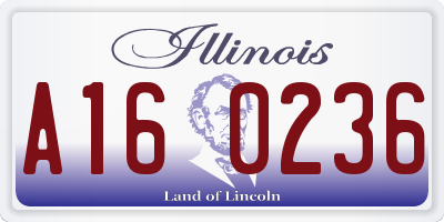 IL license plate A160236