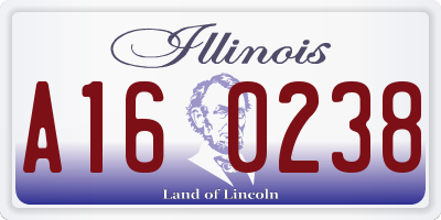 IL license plate A160238