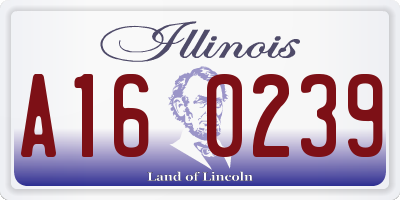 IL license plate A160239