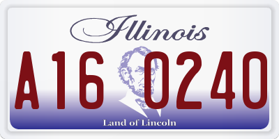 IL license plate A160240