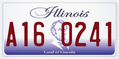 IL license plate A160241