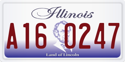 IL license plate A160247