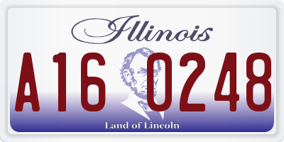 IL license plate A160248