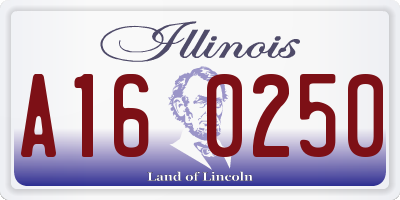 IL license plate A160250