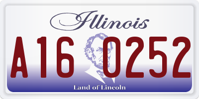 IL license plate A160252