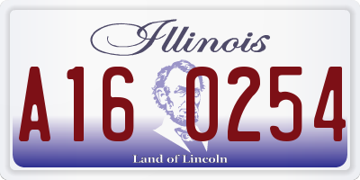 IL license plate A160254