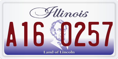 IL license plate A160257