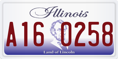 IL license plate A160258