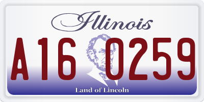IL license plate A160259