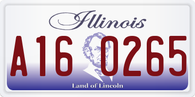 IL license plate A160265