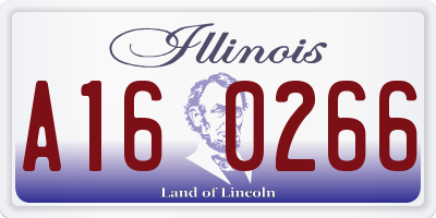 IL license plate A160266