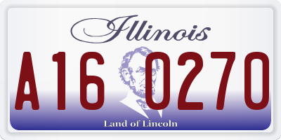 IL license plate A160270
