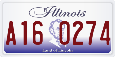 IL license plate A160274