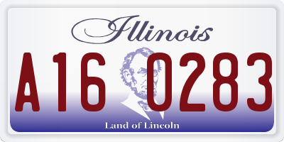 IL license plate A160283
