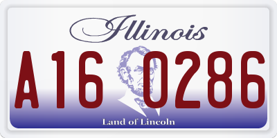 IL license plate A160286