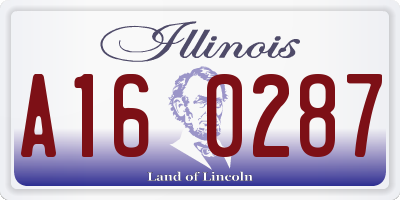 IL license plate A160287