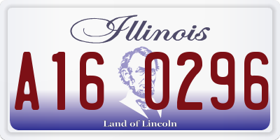 IL license plate A160296