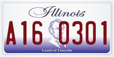 IL license plate A160301