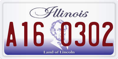IL license plate A160302