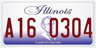 IL license plate A160304
